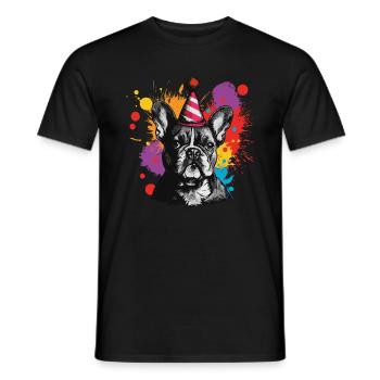 Fête du bouledogue français - T-shirt homme - noir - Devant - AI Model Male 178 light (178cm)