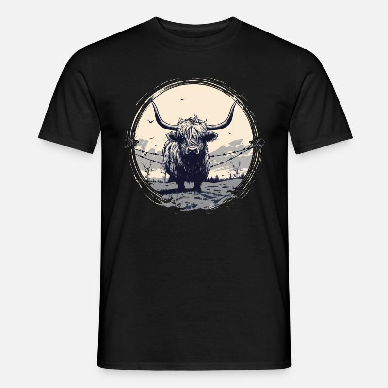 Scottish Highland cattle - Men’s T-shirt - black