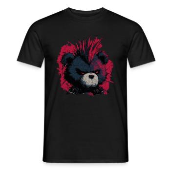 Ours en peluche punk mignon - T-shirt homme - noir - Devant - AI Model Male 178 light (178cm)
