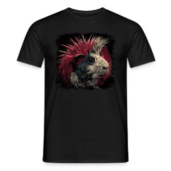 Guinea Pig Punk - Men's T-Shirt - black - Front - AI Model Male 178 light (178cm)