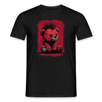 Ours en peluche punk mignon - T-shirt homme - noir - Devant - AI Model Male 178 light (178cm)