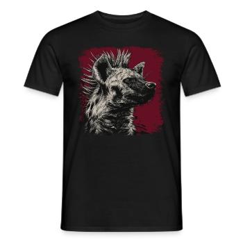 Punk Rock Hyena - Men's T-Shirt - black - Front - AI Model Male 178 light (178cm)