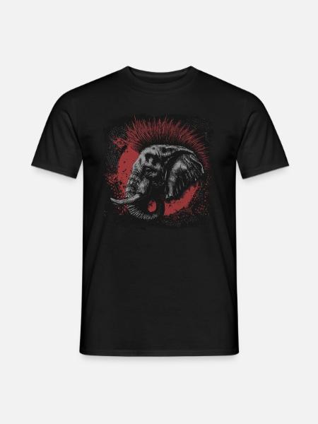 Punk Rock Elephant - Men's T-Shirt - black