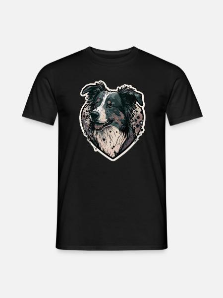 Border Collie Dog - Men's T-Shirt - black