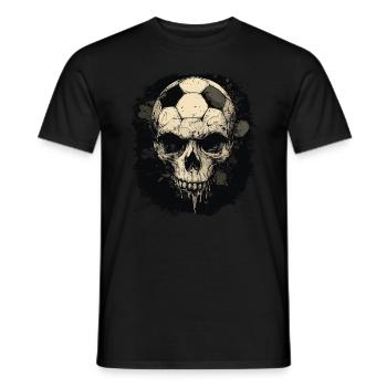 Football skull - Men's T-Shirt - black - Front - AI Model Male 178 light (178cm)