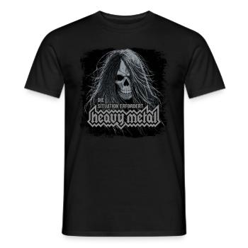 Die Situation erfordert Heavy Metal - Männer T-Shirt - Schwarz - Vorne - AI Model Male 178 light (178cm)