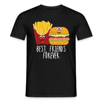 Pommes und Burger Best friends forever - Männer T-Shirt - Schwarz - Vorne - AI Model Male 178 light (178cm)