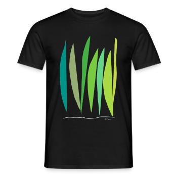 Abstract design The growth of the stalks - Men's T-Shirt - black - Front - AI Model Male 178 light (178cm)