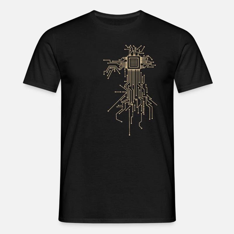 Cyborg heart chipset semiconductor programmer - Men's T-Shirt - black