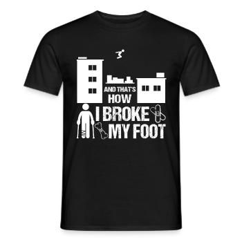 Pied Cassé fracture du pied cadeau enfant Parkour - T-shirt homme - noir - Devant - AI Model Male 178 light (178cm)