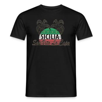 Sizilien, San Vito Lo Capo, Italien - Männer T-Shirt - Schwarz - Vorne - AI Model Male 178 light (178cm)
