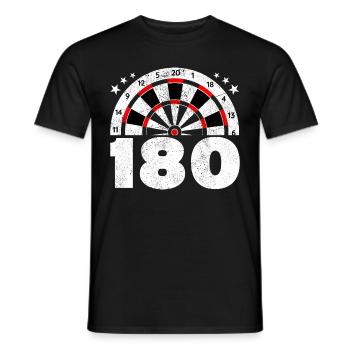 Darts Funny Dart Board Darts 180 Dart Players - Men's T-Shirt - black - Front - AI Model Male 178 light (178cm)