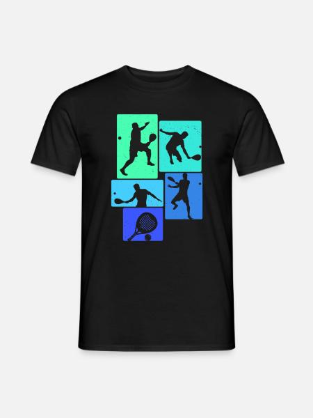 Retro Padel Tennis - Männer T-Shirt - Schwarz