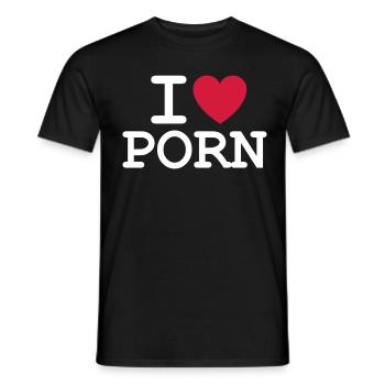 I Love Porn - Men's T-Shirt - black - Front - AI Model Male 178 light (178cm)