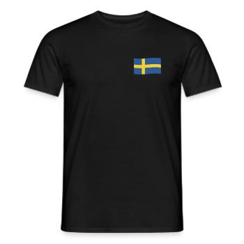 Sweden Flagge Königreich Schweden Fahne Sverige - Männer T-Shirt - Schwarz - Vorne - AI Model Male 178 light (178cm)