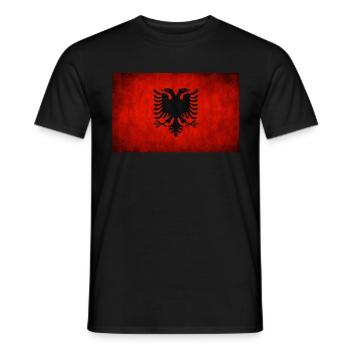 Albanische Fahne Doppelkopfadler Albanien Albaner - Männer T-Shirt - Schwarz - Vorne - AI Model Male 178 light (178cm)