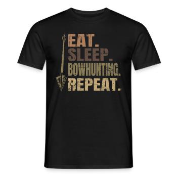 Eat Sleep Bowhunting Repeat Camo Archery - Men's T-Shirt - black - Front - AI Model Male 178 light (178cm)
