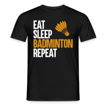 Joueur de badminton drôle volant équipe de badminton - T-shirt homme - noir - Devant - AI Model Male 178 light (178cm)