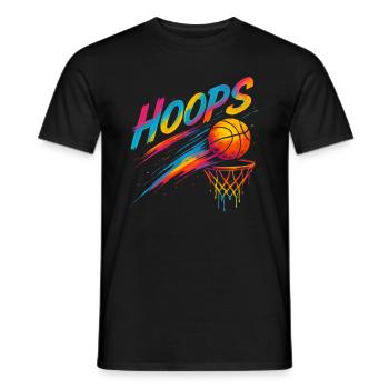 Hoops Basketball Sports Idée Cadeau BBall - T-shirt homme - noir - Devant - AI Model Male 178 light (178cm)