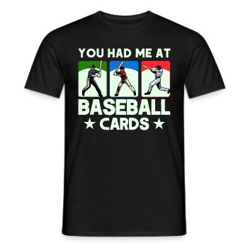 Baseball Card Sports Cards Collection Gift - Men's T-Shirt - black - Front - AI Model Male 178 light (178cm)