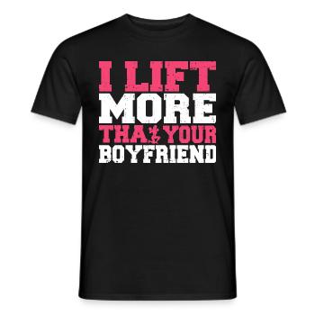 Je soulève Plus que ton petit ami Fitness Gym - T-shirt homme - noir - Devant - AI Model Male 178 light (178cm)