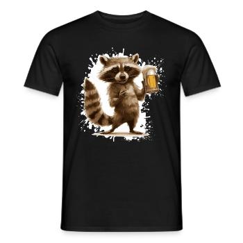 Raccoon Bière Drôle - T-shirt homme - noir - Devant - AI Model Male 178 light (178cm)