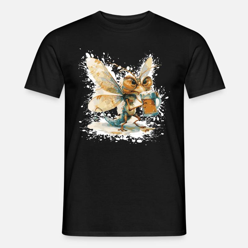 Libelle Bier Lustig - Männer T-Shirt - Schwarz