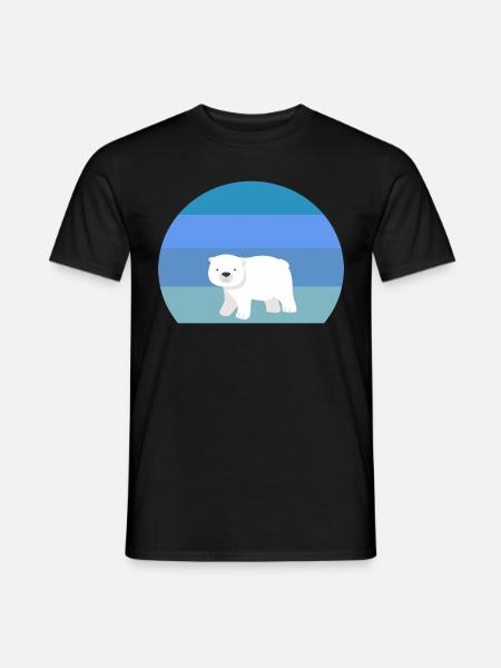 Arktis Tier Retro Eisbär - Männer T-Shirt - Schwarz