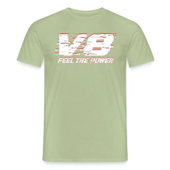 V8 - Männer T-Shirt - Sage - Vorne - AI Model Male 178 light (178cm)