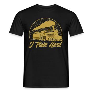 Model Railway Trains Engine Driver Gift - Men's T-Shirt - black - Front - AI Model Male 178 light (178cm)