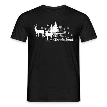 Winterwunderland_Weihnachten in Weiß - Männer T-Shirt - Schwarz - Vorne - AI Model Male 178 light (178cm)