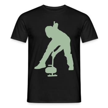Curling sports d'hiver - T-shirt homme - noir - Devant - AI Model Male 178 light (178cm)