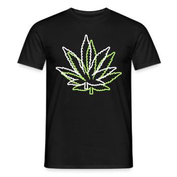 kush weed cannabis blatt symbol hanf - Männer T-Shirt - Schwarz - Vorne - AI Model Male 178 light (178cm)