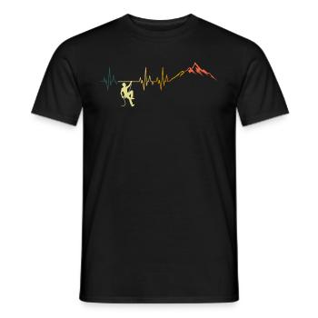 Rétro escalade Heartbeat Mountains Climber ECG - T-shirt homme - noir - Devant - AI Model Male 178 light (178cm)