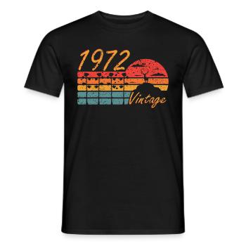 Vintage 1972 Deer Gift - Men's T-Shirt - black - Front - AI Model Male 178 light (178cm)