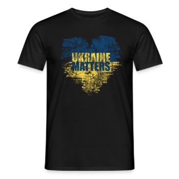 Ukraine Matters - Peace for Ukraine - Men's T-Shirt - black - Front - AI Model Male 178 light (178cm)