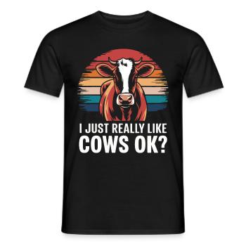 Éleveur de vaches Ferme Éleveur de vaches - T-shirt homme - noir - Devant - AI Model Male 178 light (178cm)