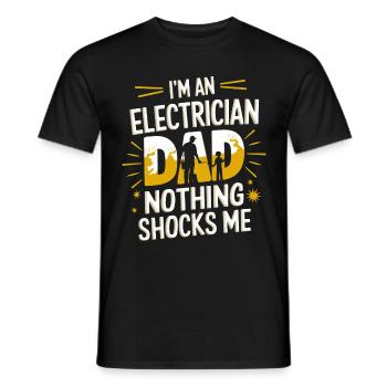 Electrician Electronics Technician Craftsman Profession Saying - Men's T-Shirt - black - Front - AI Model Male 178 light (178cm)