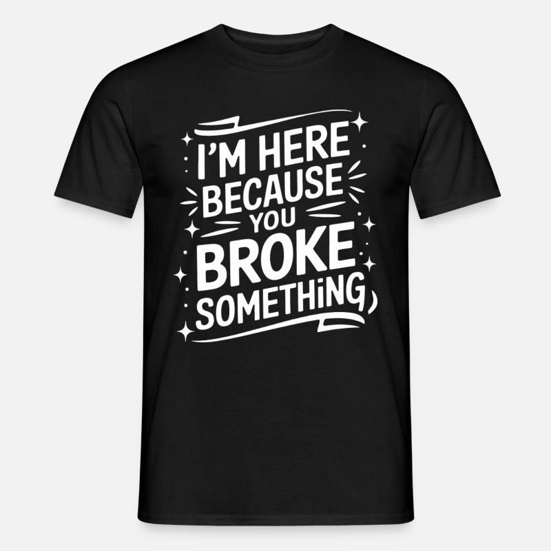 Technischer Support Computerfreak Nerd - Männer T-Shirt - Schwarz