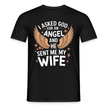 Woman Wife Partner Family Married - Men's T-Shirt - black - Front - AI Model Male 178 light (178cm)