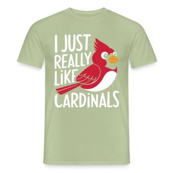 Cardinal Red Cardinal Vogel Red Cardinal - Men's T-Shirt - sage - Front - AI Model Male 178 light (178cm)