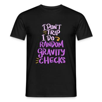 Je DonT voyage que je fais la gravité des contrôles aléatoires Chemise drôle - T-shirt homme - noir - Devant - AI Model Male 178 light (178cm)