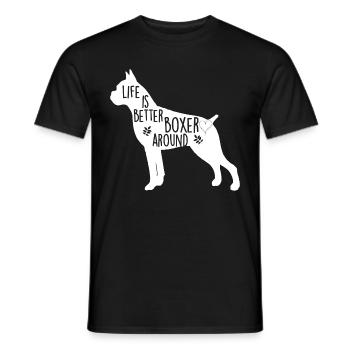 Boxer chien graphique pour les amoureux de chiens de combat blanc - T-shirt homme - noir - Devant - AI Model Male 178 light (178cm)