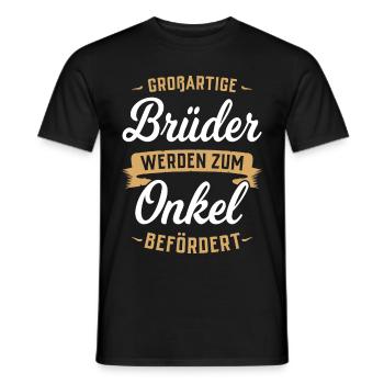 Great brothers are promoted to uncle - Men's T-Shirt - black - Front - AI Model Male 178 light (178cm)