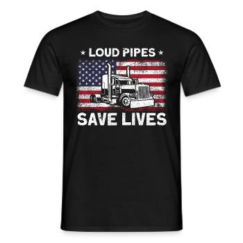 Trucker Truck Driver Semitrailer Cadeau - T-shirt homme - noir - Devant - AI Model Male 178 light (178cm)