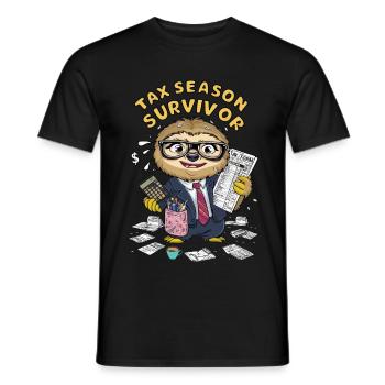Tax Season Survivor - Men's T-Shirt - black - Front - AI Model Male 178 light (178cm)