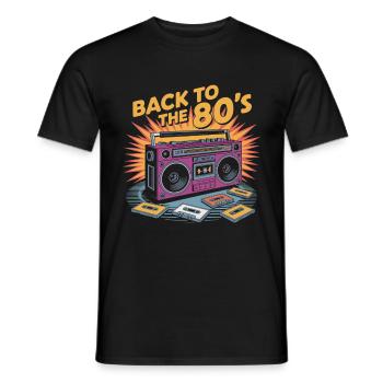 Rétro Retour aux années 80 - T-shirt homme - noir - Devant - AI Model Male 178 light (178cm)