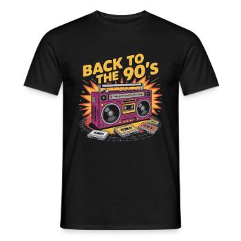 Retro Back To The 90s - Männer T-Shirt - Schwarz - Vorne - AI Model Male 178 light (178cm)