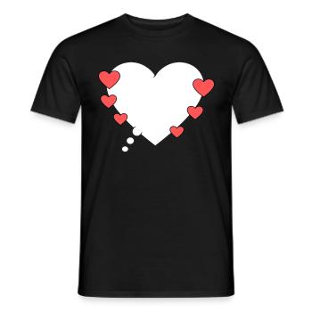 Thought bubble with hearts - Men's T-Shirt - black - Front - AI Model Male 178 light (178cm)