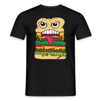 Essen Food Pizza Fastfood Brainfood Ernährung cook - Männer T-Shirt - Schwarz - Vorne - AI Model Male 178 light (178cm)